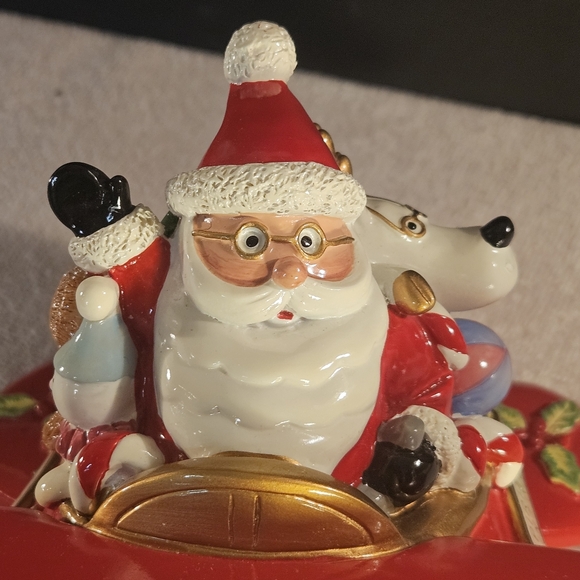 Fitz and Floyd Christmas Santa In Plane Figurine Music Box Holiday Musicals - Picture 6 of 16